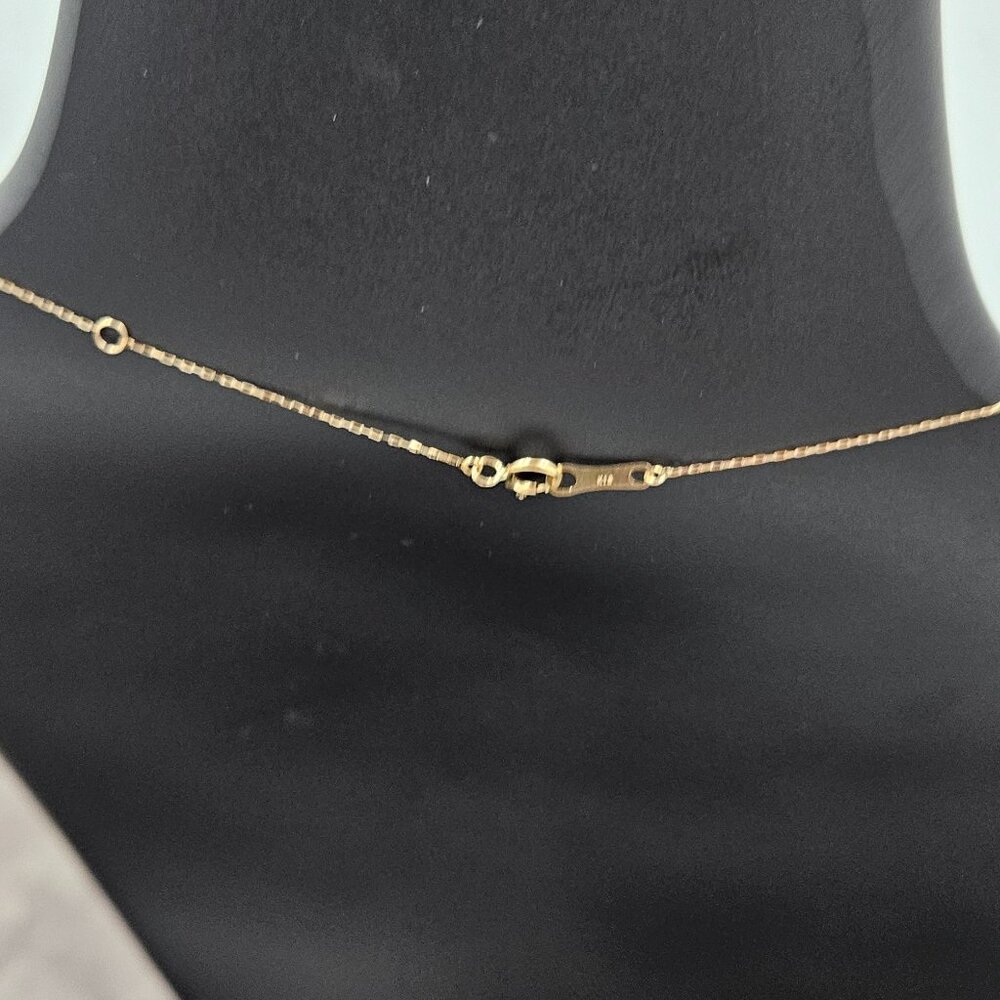 Sold NEW Heart Station Necklace 18K Japan real Gold Stamped 40cm - Picture 3 of 7
